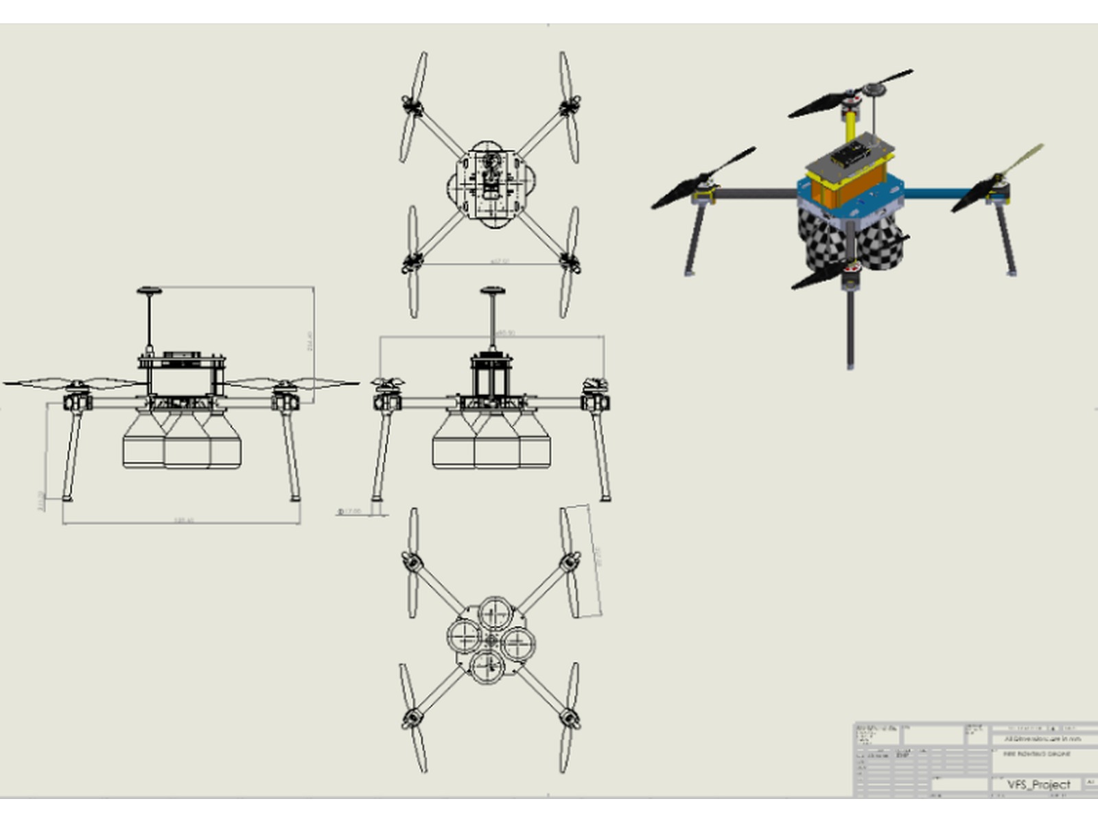 eVTOL Wildfire-Response Quadcopter